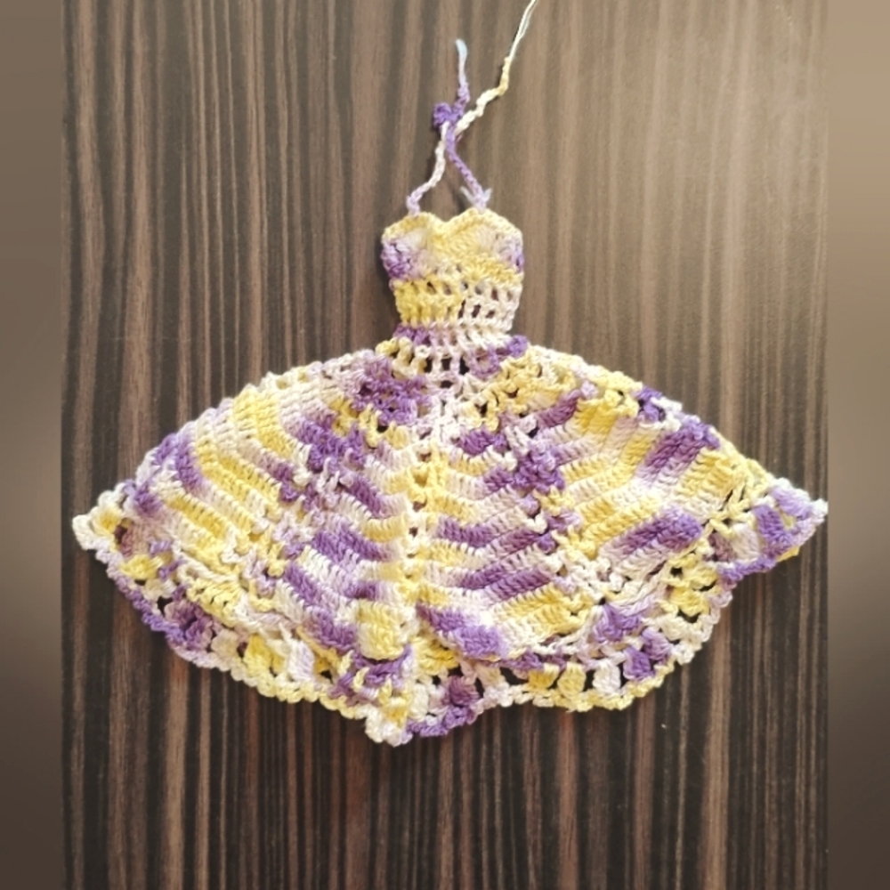 Vintage hand crochet Barbie dress